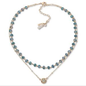 Lonna & Lilly Gold-Tone Bead & Pave Crystal 2-Row Collar Necklace